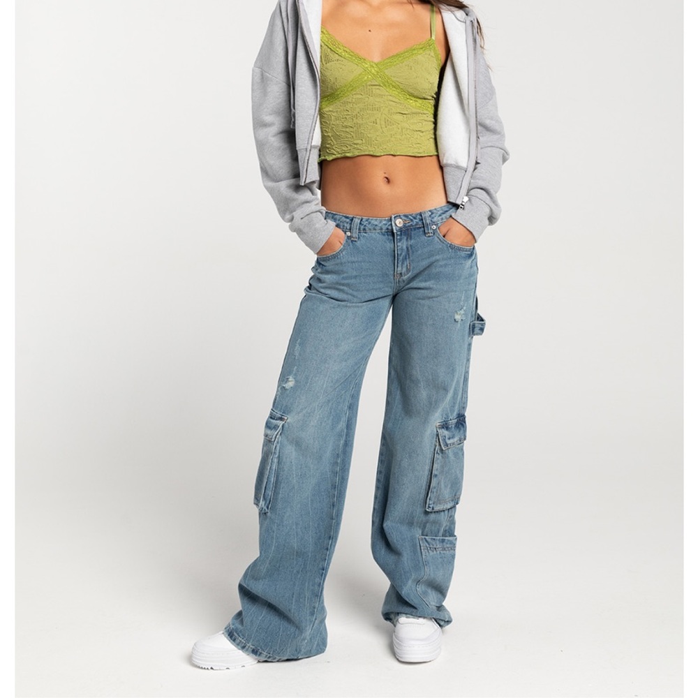 Low Rise Cargo Jeans